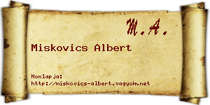 Miskovics Albert névjegykártya