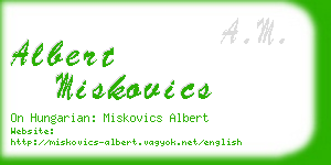 albert miskovics business card